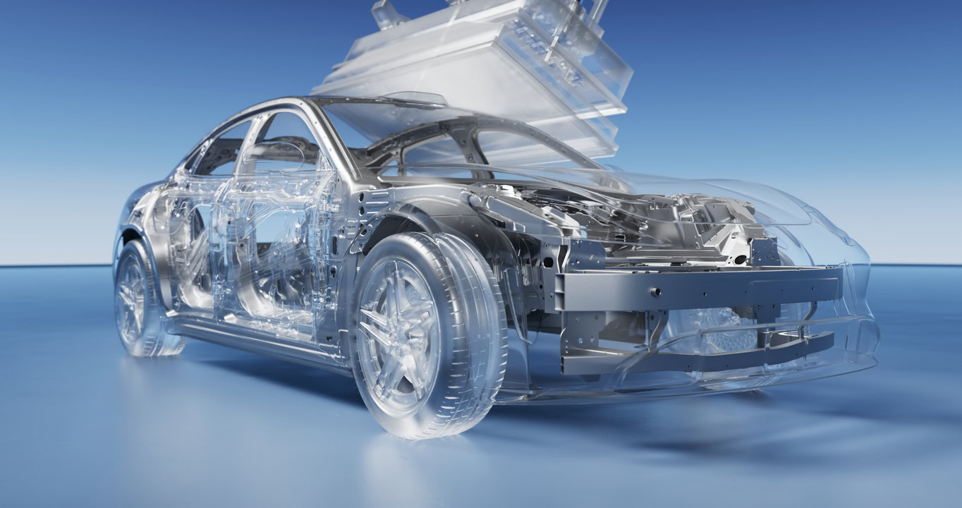 Interior view of the Shangjie Z7-Z7T, showing the car's crash structure.
