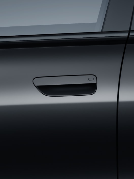 Showing the AITO M8's semi-concealed mechanical door handles
