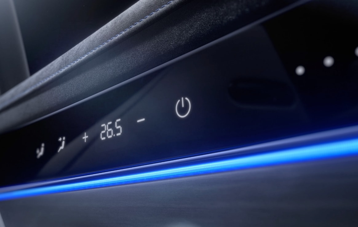 Showing the Luxeed New S7 Starlight Black Band indicator lights and touch-control adjustment features